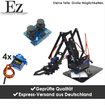 3 in 1 DIY Acryl Roboterarm   4 DOF Manipulator mit SG90 Servos und Joystick