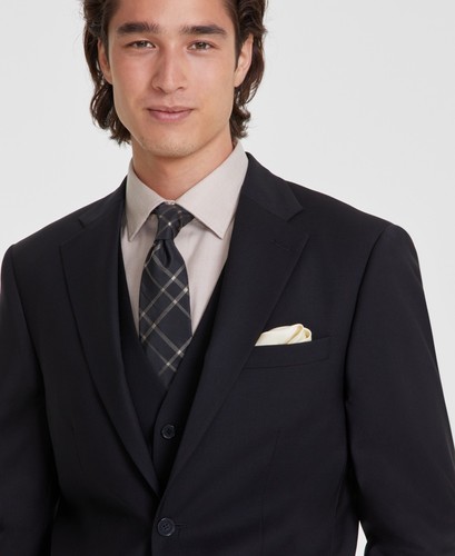 Calvin Klein Herren Slim Fit Anzug Sakko Blazer 38 S Schwarz Einfarbig Stretch - Bild 4 von 5