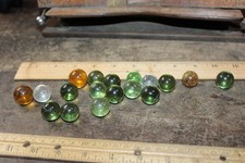 Vintage Glass Marble Lot of 18 Translucent Shooters Amber Clear Aqua