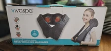 Vivaspa Shiatsu Neck Heated Massager is NEW & in Original Box Portable 