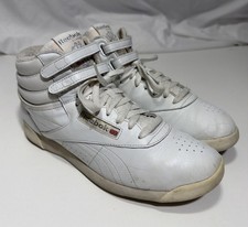 ZAPATOS DEPORTIVOS JANE FONDA VINTAGE AÑOS 80 REEBOK CLÁSICOS ESTILO LIBRE BLANCOS DE CAÑA ALTA TALLA 9