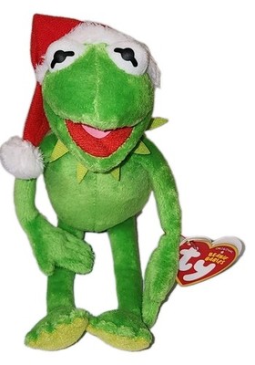 Ty Beanie Baby KERMIT the Frog (Santa Hat - Walgreens Exclusive