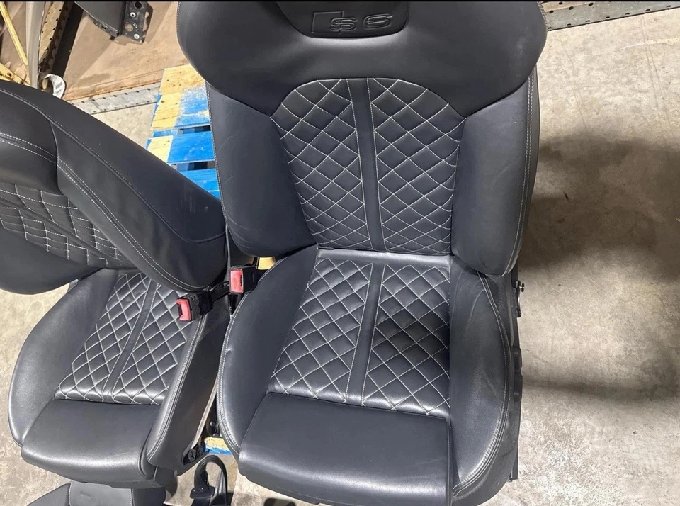 2013-2018 AUDI A6 S6 C7 NAPA LEATHER FRONT SEAT SEATS LEFT AND RIGHT BLACK OEM - Image 3 of 4