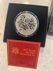 2017 YEAR OF THE ROOSTER V2 - 1OZ .999 Silver Shield -Reverse Proof - SSG Round