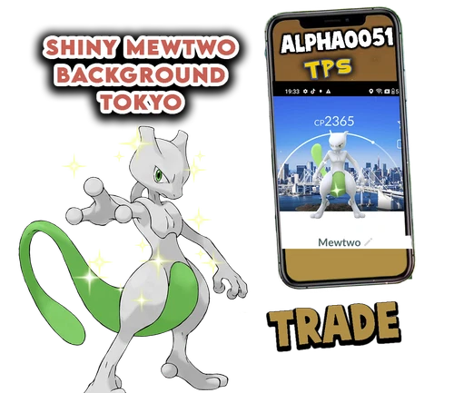 Pokemon Shiny Mewtwo Tokyo Background Registered Trade Ultrafriend
