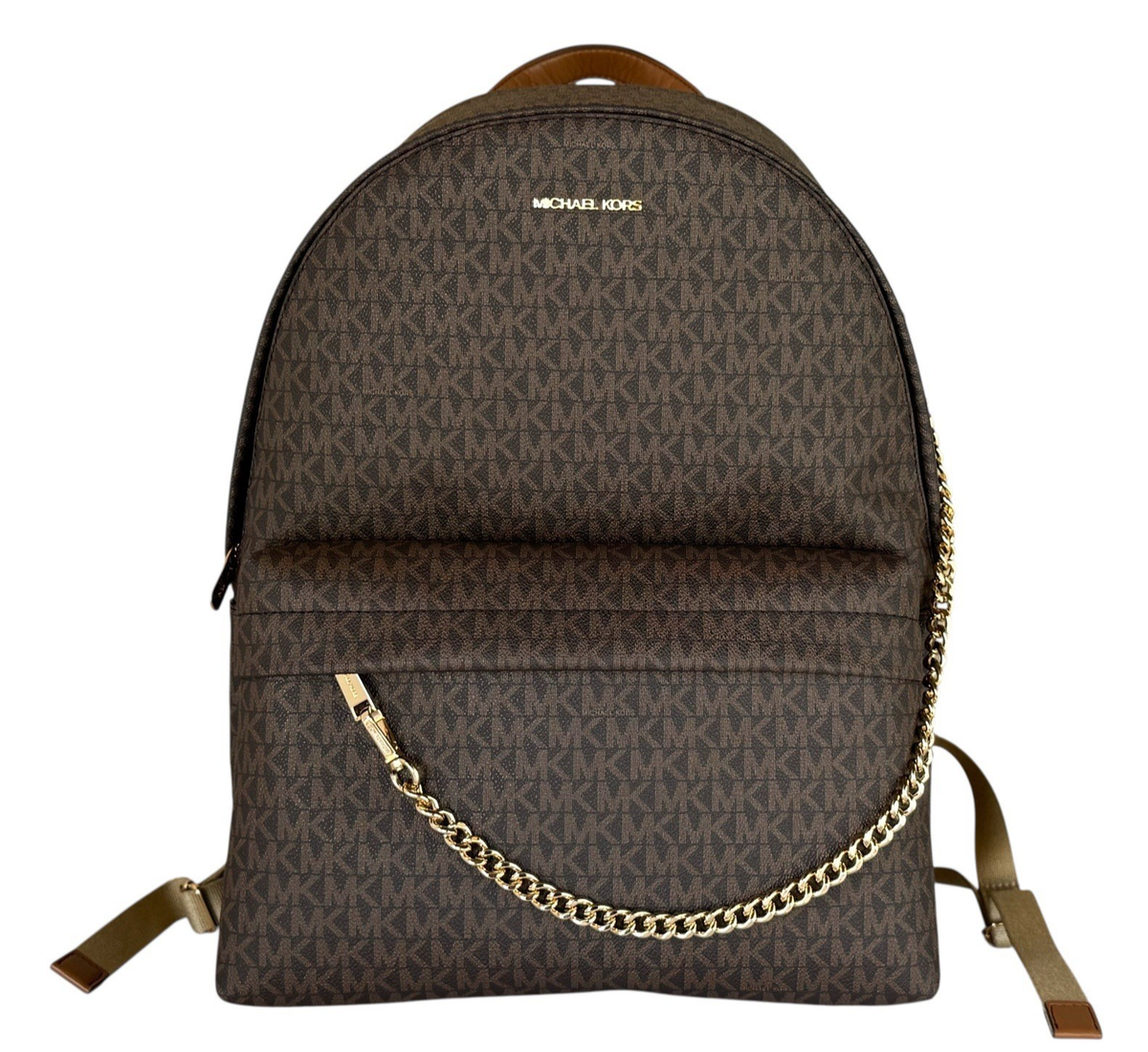 Michael Kors Slater Large Chain Backpack MK Brown | eBay