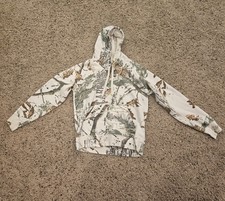 Cabela s Camo Hoodie Women M Woodland Camouflage White Pullover Sweatshirt