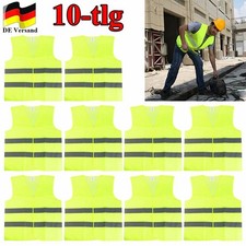 10x Warnwesten Auto Unfallweste Pannenweste Neon Gelb Sicherheitsweste Weste DHL