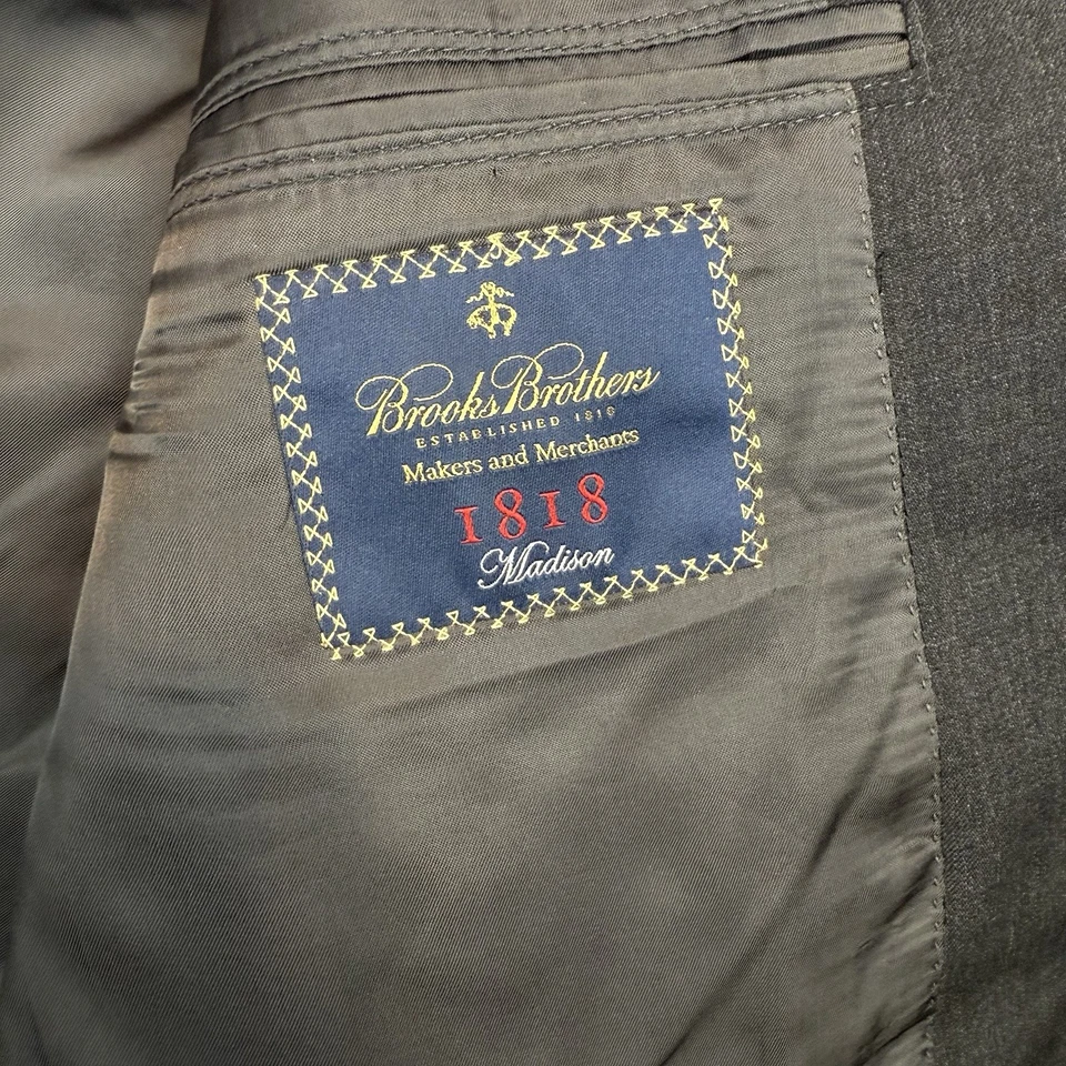 Brooks Brothers Makers & Merchants 1818 Madison Estrato 羊毛西装外套男式 46L 灰色 — 第 4/4 张图片