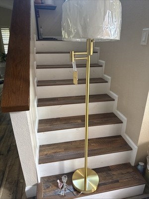 1) Ralph Lauren Brass Adjustable Swing Arm Floor Lamp 56