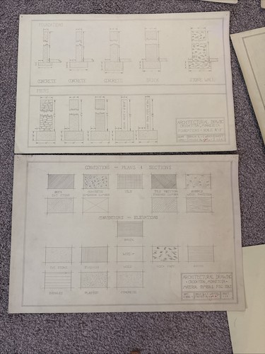 Architectural House Blueprints Plans Mid Century Modern Home 1941 MN 17 Pieces Z - Picture 6 of 18