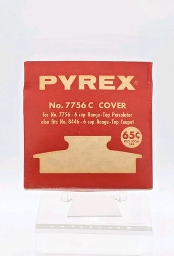 Vintage Pyrex 7756 C Cover Lid ONLY 6 Cup Percolator NEW OLD STOCK w/ Box