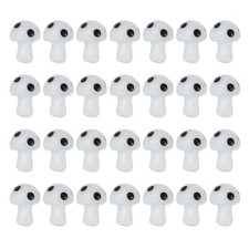 0.6" x 0.5" Cute Mushroom Beads, 28 Pcs Small Glass Beads, White