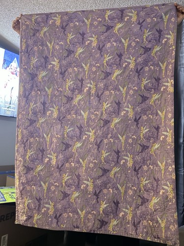 Handmade Patchwork Quilt 40x54 Fairy Backing | Purple Tinker Bell Handmade