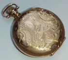 14ct Rolled Gold Hunter WALTHAM Antique Fob Pocket Watch 1899 7J 0s Great case