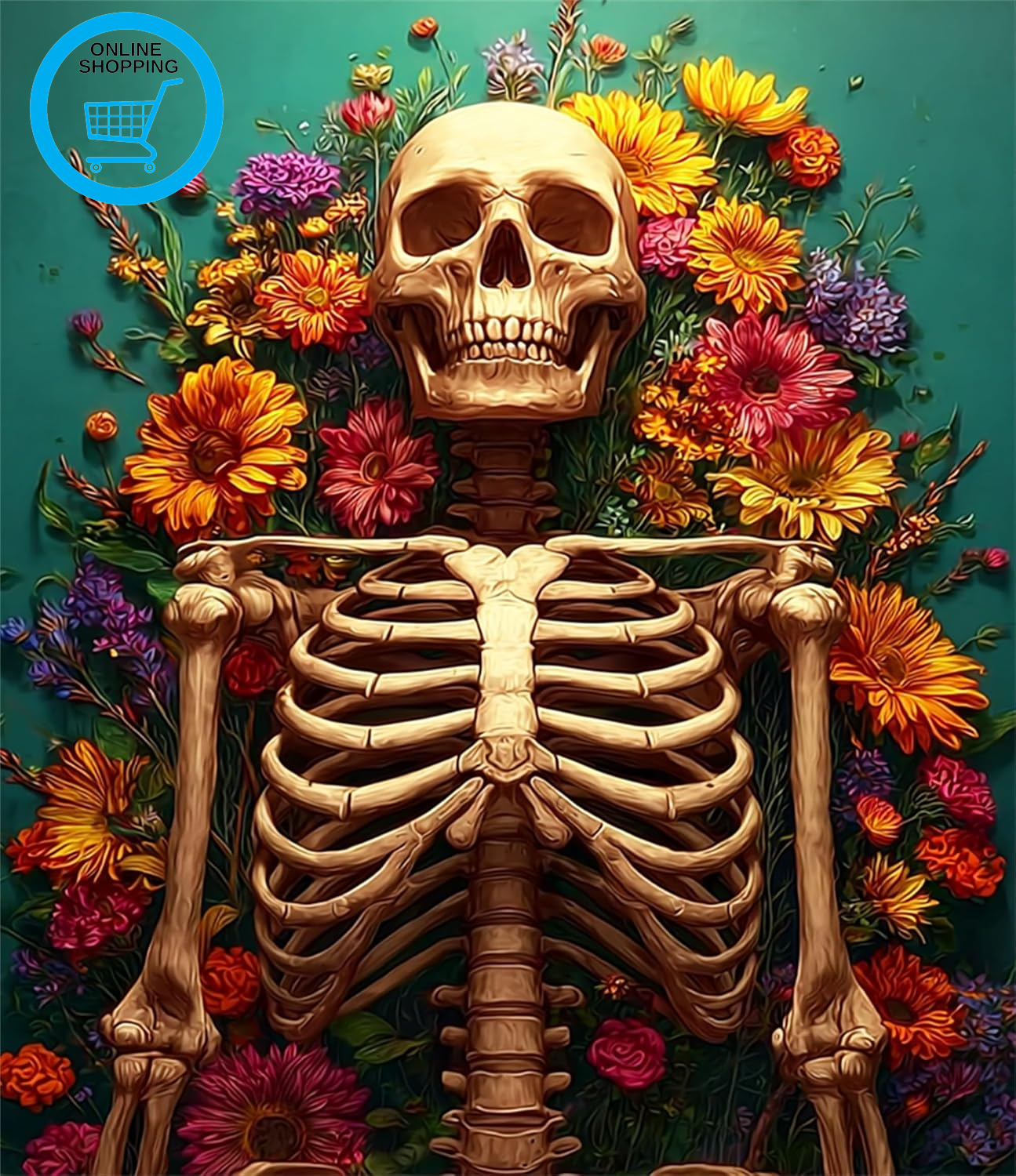 DIY Paint by Number for Adults,Painting Kits for Adult,Skeleton Color by Numbers