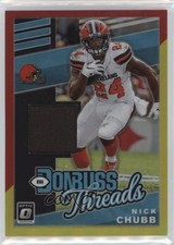 2019 Panini Donruss Optic Threads Red & Yellow Prizm Nick Chubb #DT2 4z8