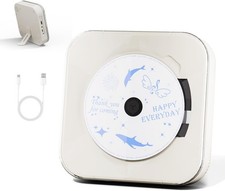 Bluetooth CD Player with Speakers Rechargeable Home Decor White CD909