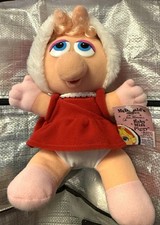 1987 Jim Henson Stuffed Animal Muppet Baby Miss Piggy Red Coat