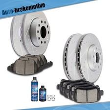 Front Rear Brake Rotors And Pads For 2010-2013 Volkswagen Golf Jetta Rabbit