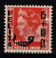 Netherlands Indies 1948 Relief Victims of Terror Surch., 15c+10c on 10c [Unused]