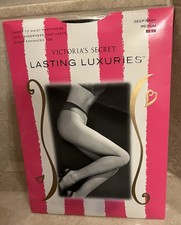 VTG Victoria  s Secret Lasting Luxuries Sheer To Waist Pantyhose Deep Navy Sz M