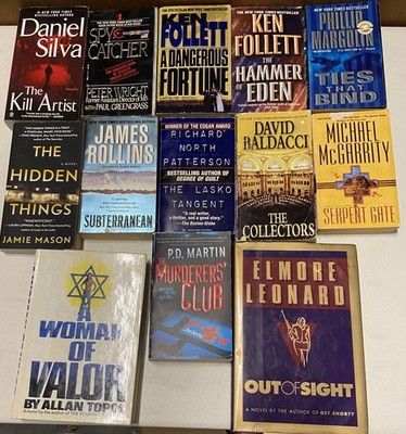 Lot 13 Thriller Spy Espionage Mystery Fiction Books 12 PB One HC Various Authors