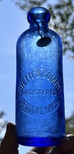 Rare Nice Condition Guyette & Co Cobalt Detroit Michigan Mich Mi Hutch Bottle