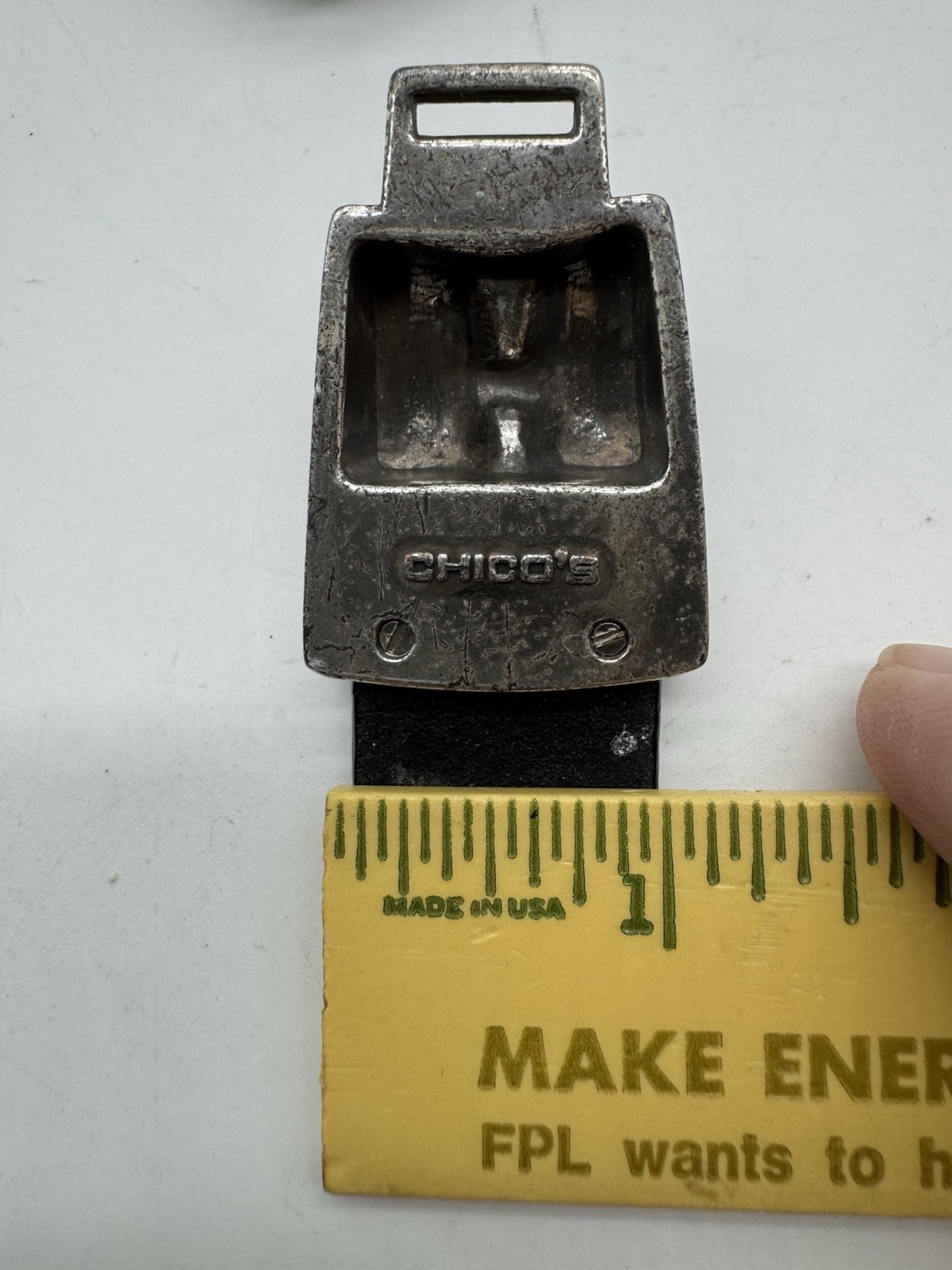 Vintage CHICO'S 2pc Toggle Silver Hook Statement … - image 5