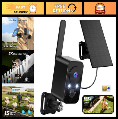 4G SIM Wireless Security Camera - Battery Operated, No WiFi, 2-Way Audio, PIR Mo