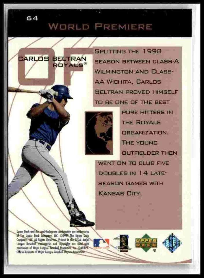 1999 Upper Deck Ovation #64 Carlos Beltran - Image 2 of 2