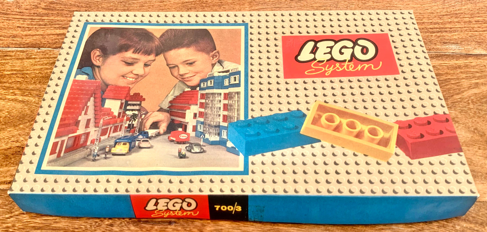 Lego System 700/3 Vintage EMBALAJE ORIGINAL/caja/paquete de regalo 1956/años 50 700,3