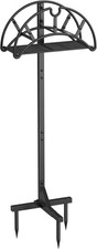Freestanding Garden Hose Holder Metal with Extra Storage, Black. NEW BOXED