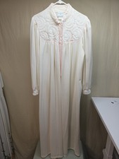 Vtg Donna Richard Gilligan  O'Malley Velour Lace Bow Long Gown Pockets Large