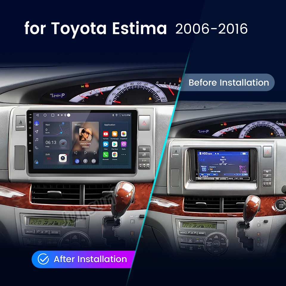 64GB Android For Toyota Estima 2006-2016 Head Unit Car Stereo CarPlay Radio GPS - Image 2 of 4