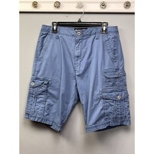 Iron Co. Cargo Shorts Mens 32 Blue Cotton Stretch Pockets Casual Outdoors