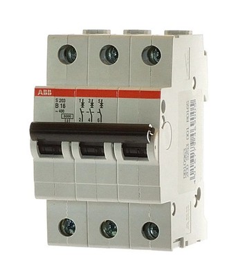 ABB Sicherungsautomat S203 B6 2CDS253001R0065 Leitungsschutzschalter 6 A 3-polig