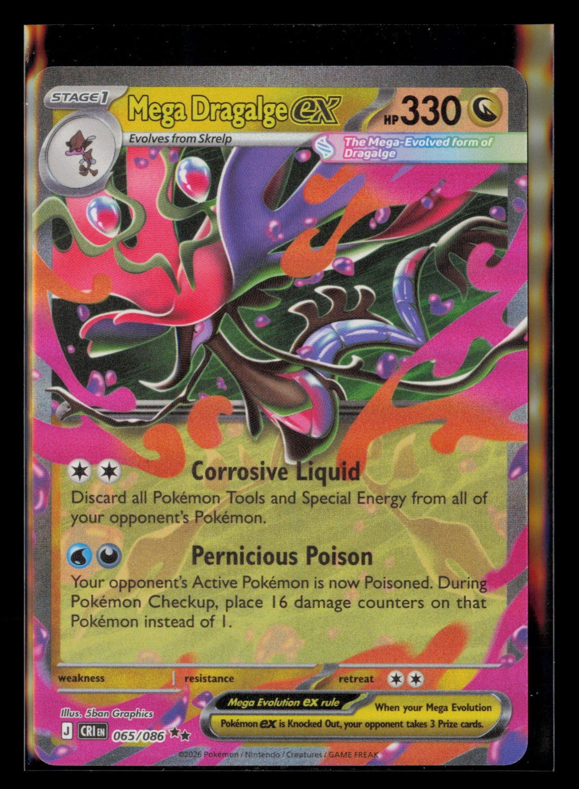 Mega Dragalge ex 065/086 Me04: Chaos Rising Holo