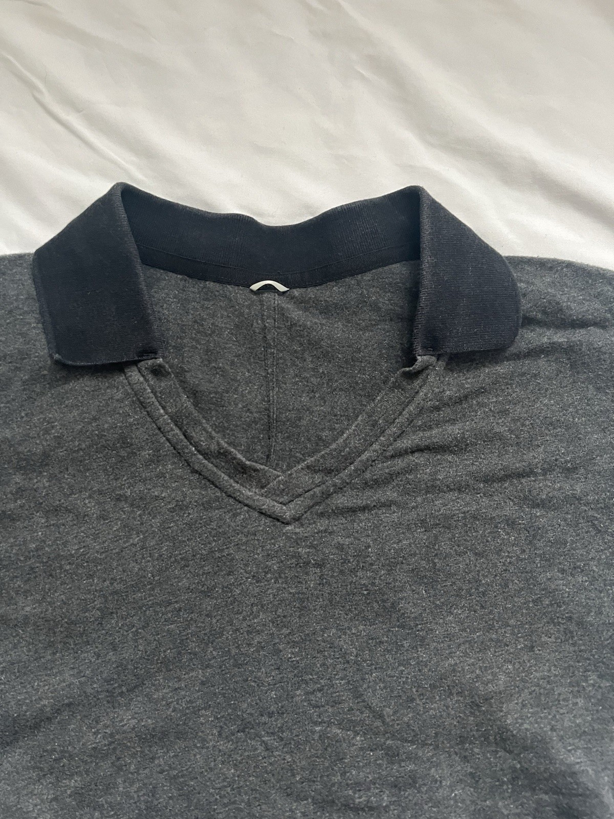 Bundle Two Kit And Ace Polo Shirts, V-Neck Size Medium Gray/Black Cream/Grey image 3