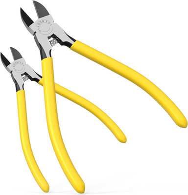 6-In and 5-In 2 PCS Ultra Sharp Compact Wire Cutters with Long Flat Nose Pliers