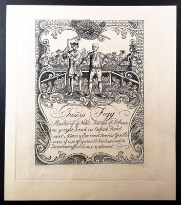 Kupferstich um 1890. James Figg, Master of Defence. W. Hogarth (1697-1764):