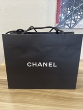 Empty Chanel Gift Bag Classic Black Paper Bag Shopping 9.5Tx 11.75Wx 5