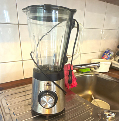 Lentz Standmixer silber/schwarz mit Kunststoffkrug, Deckel