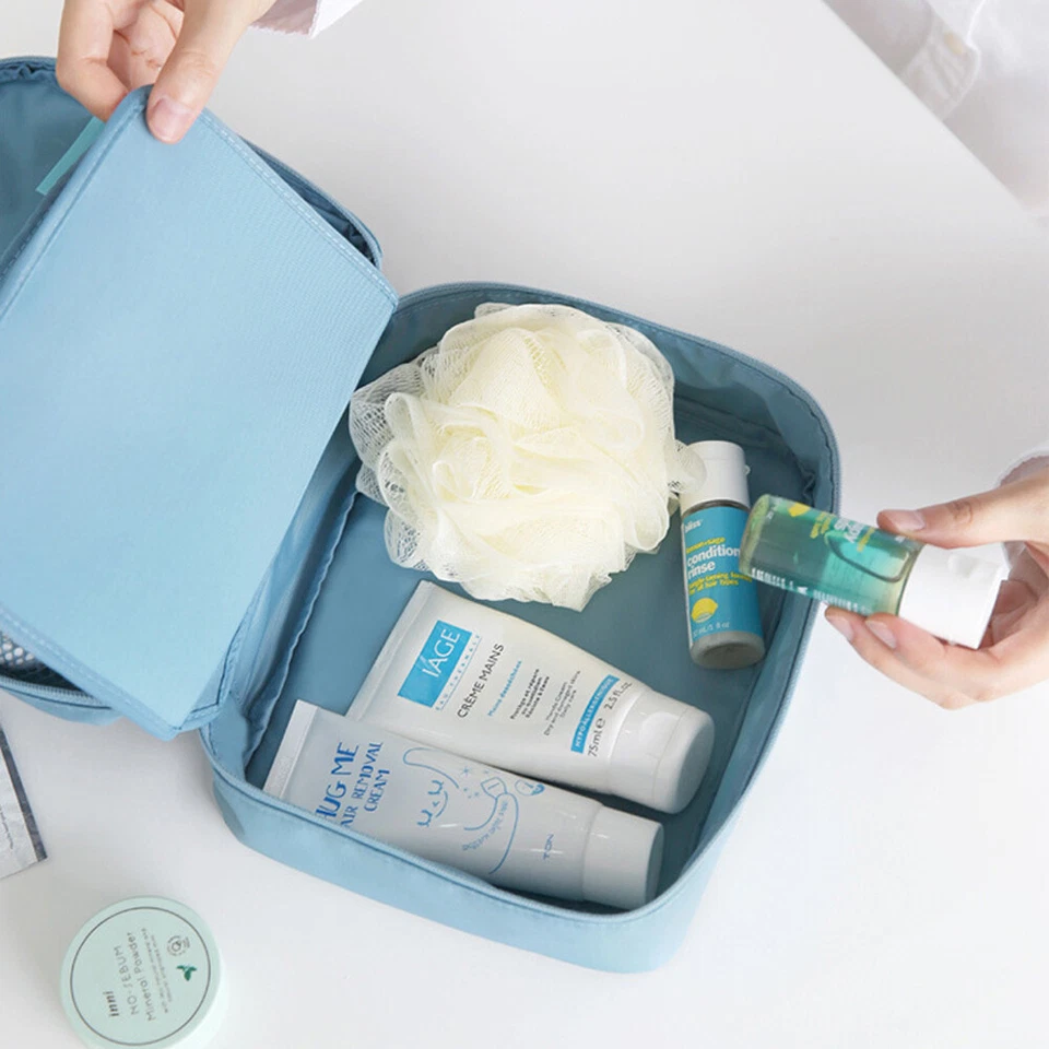 Bolsa de cosméticos de viaje multifunción estuche de maquillaje bolsa organizadora de lavado de artículos de tocador Foto 2 de 4