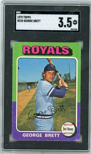 1975 TOPPS #228 GEORGE BRETT RC ROYALS HOF SGC 3.5 - Picture 1 of 2