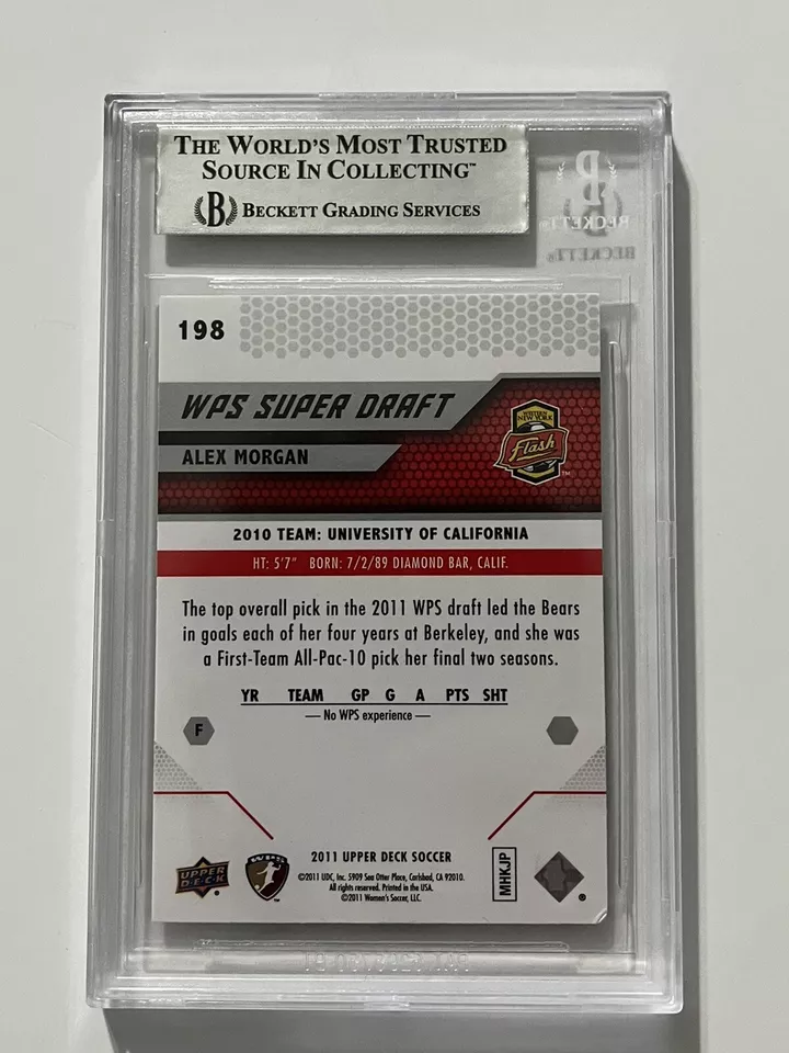Alex Morgan Signed 2011 Upper Deck MLS #198 Rookie Card BAS Slabbed Autograph - Изображение 2 из 2