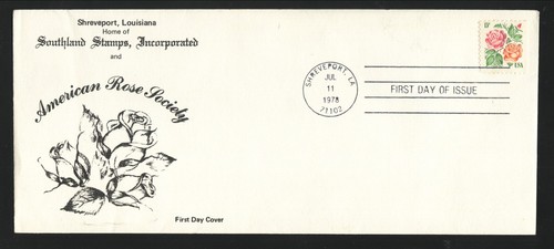 Roses 1978 First Day Cover Southland Stamps Cachet