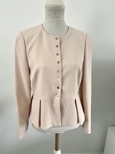 L.k Bennett Jk Evie Blush ‘putty’ Jacket Bejewelled Button Cuffs Size 14 Pink