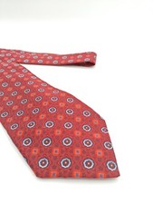      Jos A Bank Signature Silk Tie Mens Red Geometric Italy 58x3.75
