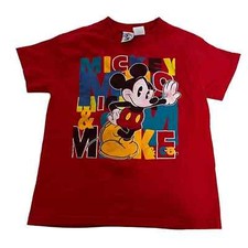 Vintage Kids Red Mickey Mouse Tshirt Size 5/6